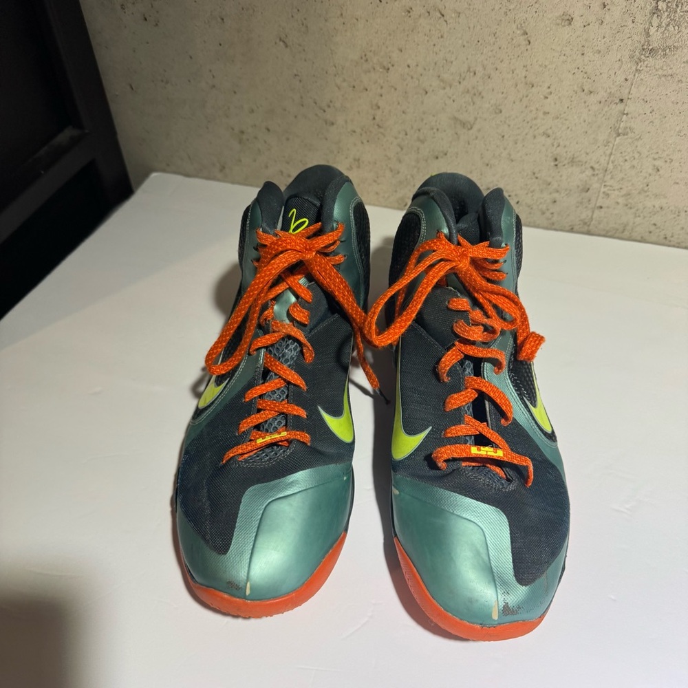 Nike LeBron 9 Cannon High Top Green and Orange‎ Sneakers Size 15 469764004 - Picture 7 of 12